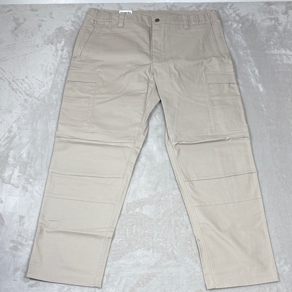 Men's Beige Cargo Pants - Picture 2 of 15